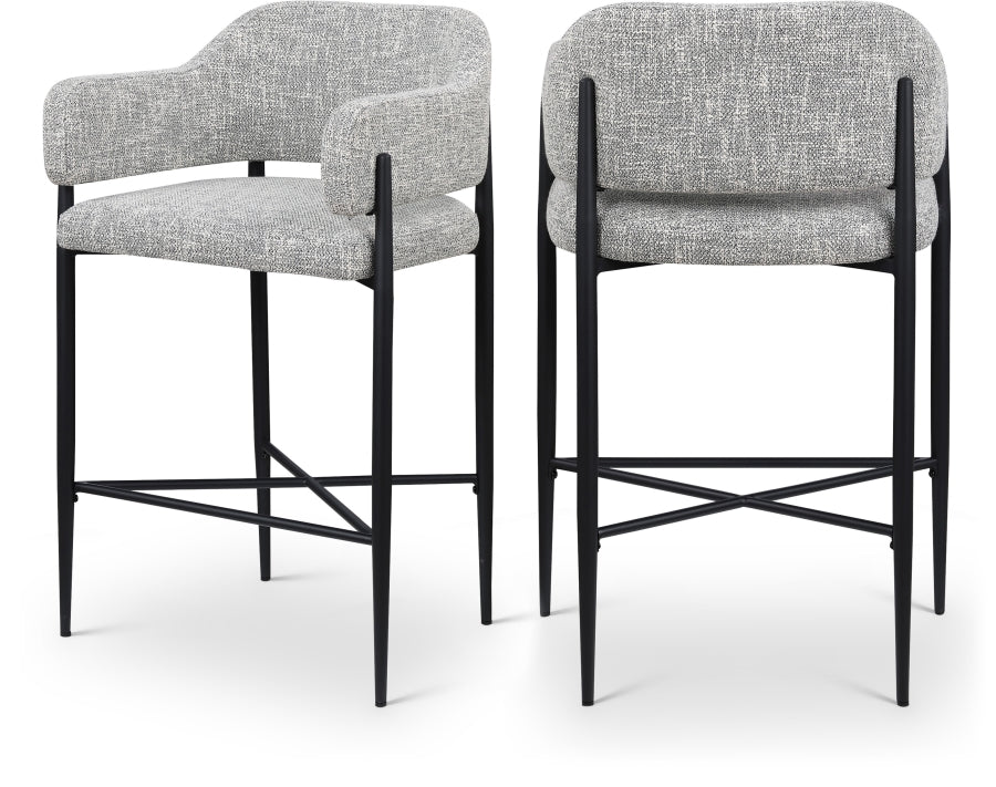 Dame Fabric Upholstered Counter Stool — 975-C - Grey - 975Grey-C Double Chair