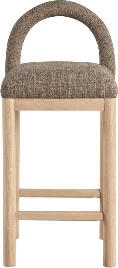 Conrad Linen Textured Fabric Upholstered Counter Stool — 11031-C - Brown - 11031Brown-C alternate view 2