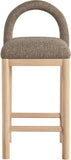 Conrad Linen Textured Fabric Upholstered Counter Stool — 11031-C - Brown - 11031Brown-C alternate view 2
