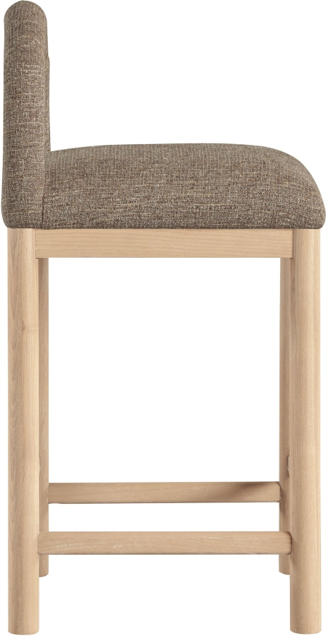 Conrad Linen Textured Fabric Upholstered Counter Stool — 11031-C - Brown - 11031Brown-C alternate view 3