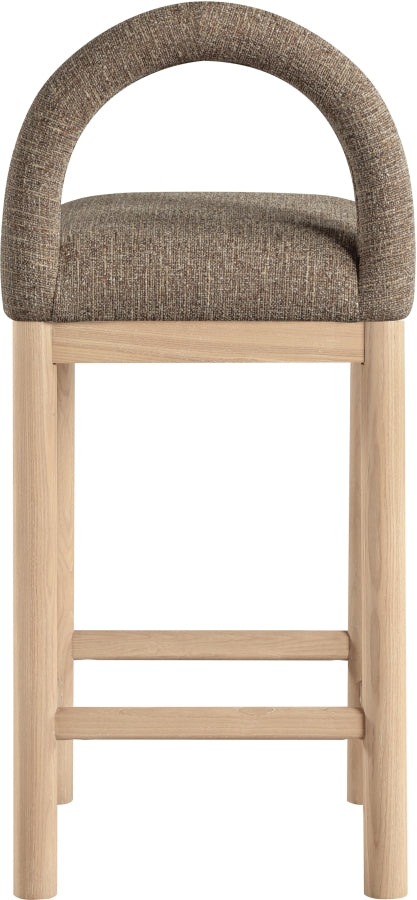 Conrad Linen Textured Fabric Upholstered Counter Stool — 11031-C - Brown - 11031Brown-C alternate view 4
