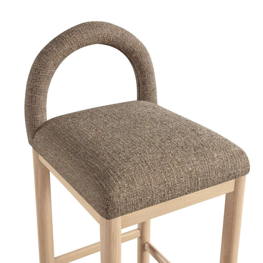 Conrad Linen Textured Fabric Upholstered Counter Stool — 11031-C - Brown - 11031Brown-C alternate view 5