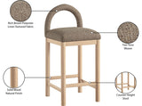 Conrad Linen Textured Fabric Upholstered Counter Stool — 11031-C - Brown - 11031Brown-C Infographic