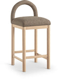 Conrad Linen Textured Fabric Upholstered Counter Stool — 11031-C - Brown - 11031Brown-C