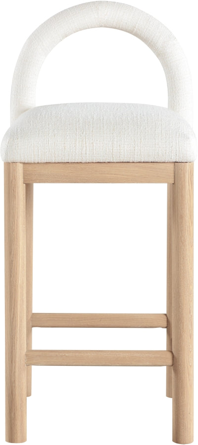 Conrad Linen Textured Fabric Upholstered Counter Stool — 11031-C - Cream - 11031Cream-C alternate view 2