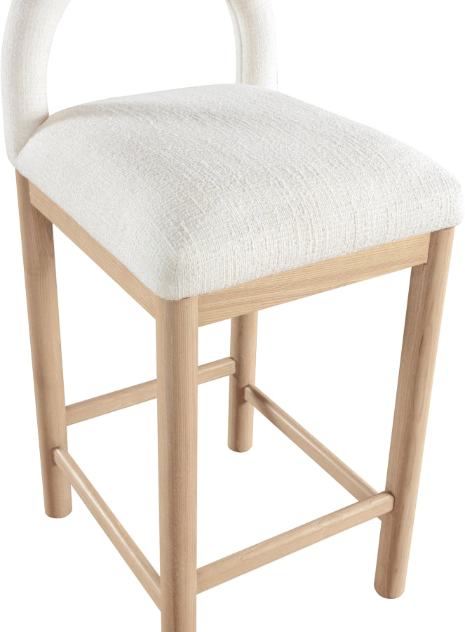 Conrad Linen Textured Fabric Upholstered Counter Stool — 11031-C - Cream - 11031Cream-C alternate view 6
