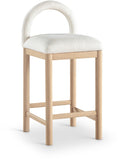Conrad Linen Textured Fabric Upholstered Counter Stool — 11031-C - Cream - 11031Cream-C