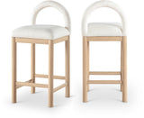 Conrad Linen Textured Fabric Upholstered Counter Stool — 11031-C - Cream - 11031Cream-C Double Chair