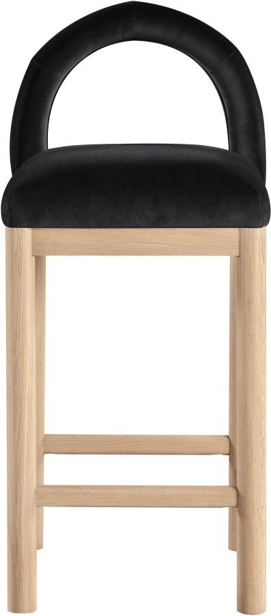 Conrad Velvet Upholstered Counter Stool — 11034-C - Black - 11034Black-C alternate view 2