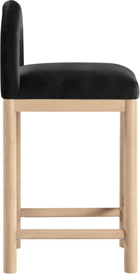 Conrad Velvet Upholstered Counter Stool — 11034-C - Black - 11034Black-C alternate view 3