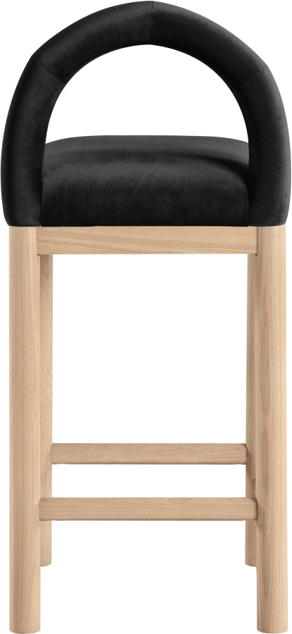 Conrad Velvet Upholstered Counter Stool — 11034-C - Black - 11034Black-C alternate view 4