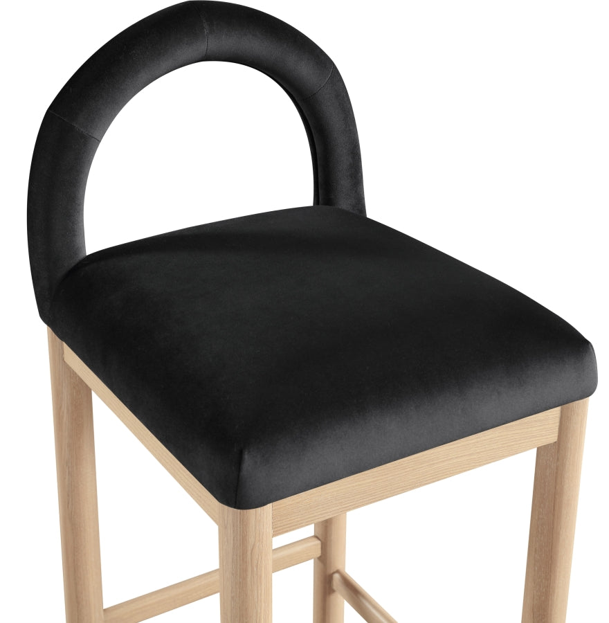 Conrad Velvet Upholstered Counter Stool — 11034-C - Black - 11034Black-C alternate view 5
