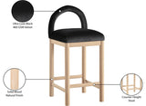 Conrad Velvet Upholstered Counter Stool — 11034-C - Black - 11034Black-C Infographic