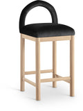 Conrad Velvet Upholstered Counter Stool — 11034-C - Black - 11034Black-C
