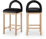 Conrad Velvet Upholstered Counter Stool — 11034-C - Black - 11034Black-C Double Chair