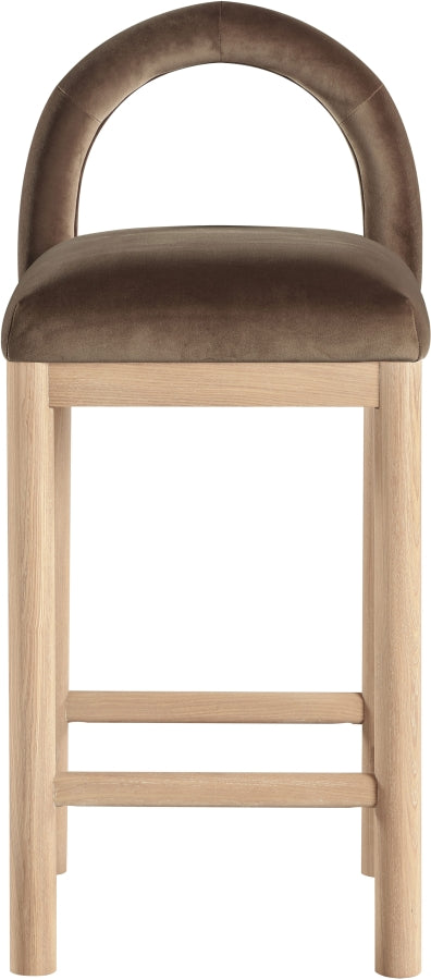 Conrad Velvet Upholstered Counter Stool — 11034-C - Brown - 11034Brown-C alternate view 2
