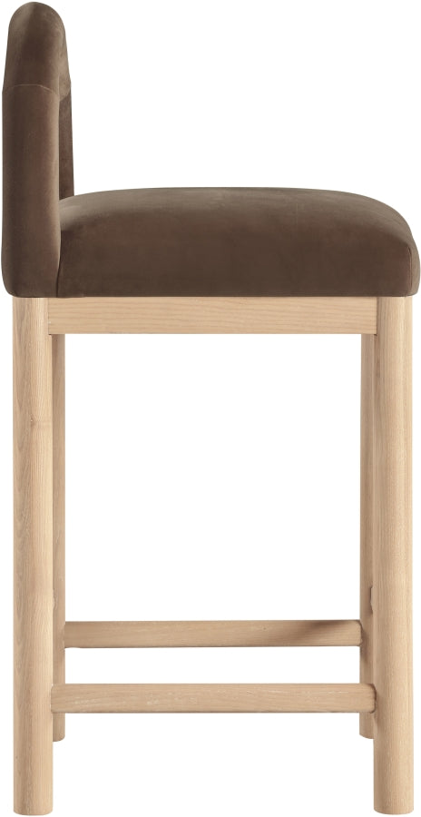 Conrad Velvet Upholstered Counter Stool — 11034-C - Brown - 11034Brown-C alternate view 3