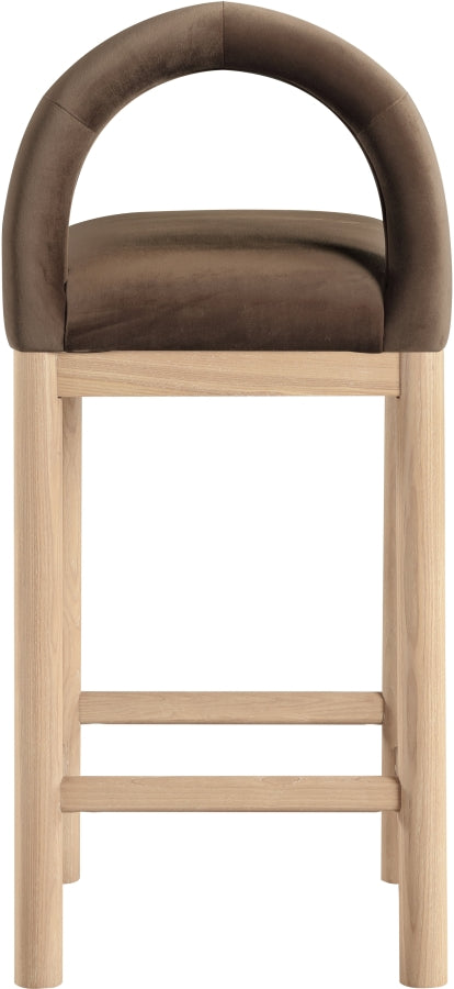 Conrad Velvet Upholstered Counter Stool — 11034-C - Brown - 11034Brown-C alternate view 4