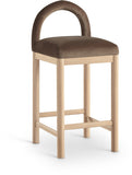 Conrad Velvet Upholstered Counter Stool — 11034-C - Brown - 11034Brown-C