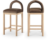 Conrad Velvet Upholstered Counter Stool — 11034-C - Brown - 11034Brown-C Double Chair