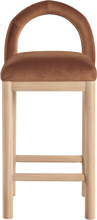 Conrad Velvet Upholstered Counter Stool — 11034-C - Cognac - 11034Cognac-C alternate view 2