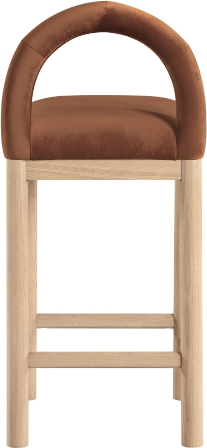 Conrad Velvet Upholstered Counter Stool — 11034-C - Cognac - 11034Cognac-C alternate view 4