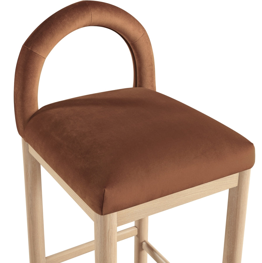 Conrad Velvet Upholstered Counter Stool — 11034-C - Cognac - 11034Cognac-C alternate view 5