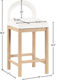 Conrad Velvet Upholstered Counter Stool — 11034-C - Cream - 11034Cream-C Dim