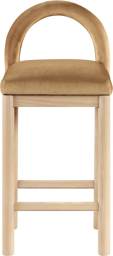 Conrad Velvet Upholstered Counter Stool — 11034-C - Saddle - 11034Saddle-C alternate view 2