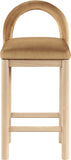 Conrad Velvet Upholstered Counter Stool — 11034-C - Saddle - 11034Saddle-C alternate view 2
