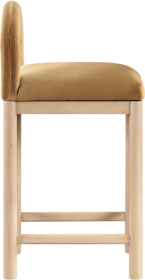 Conrad Velvet Upholstered Counter Stool — 11034-C - Saddle - 11034Saddle-C alternate view 3