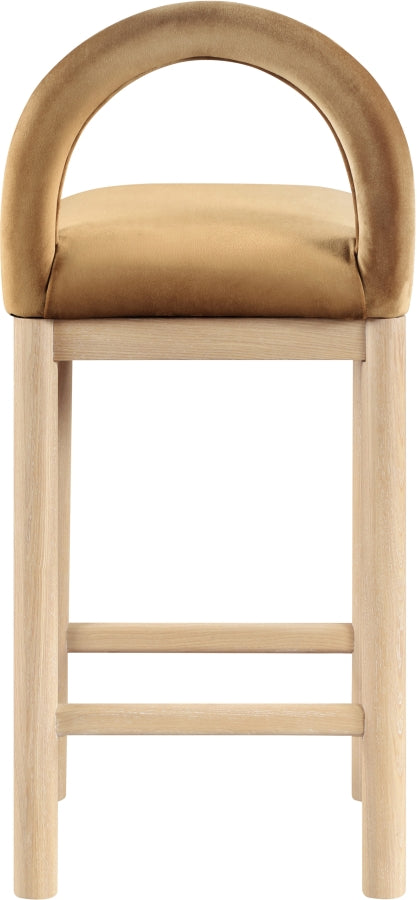 Conrad Velvet Upholstered Counter Stool — 11034-C - Saddle - 11034Saddle-C alternate view 4