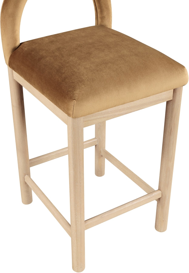 Conrad Velvet Upholstered Counter Stool — 11034-C - Saddle - 11034Saddle-C alternate view 6