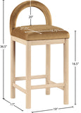Conrad Velvet Upholstered Counter Stool — 11034-C - Saddle - 11034Saddle-C Dim