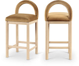 Conrad Velvet Upholstered Counter Stool — 11034-C - Saddle - 11034Saddle-C Double Chair