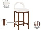 Conrad Velvet Upholstered Counter Stool — 11036-C - Cream - 11036Cream-C Infographic