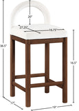 Conrad Velvet Upholstered Counter Stool — 11036-C - Cream - 11036Cream-C Dim