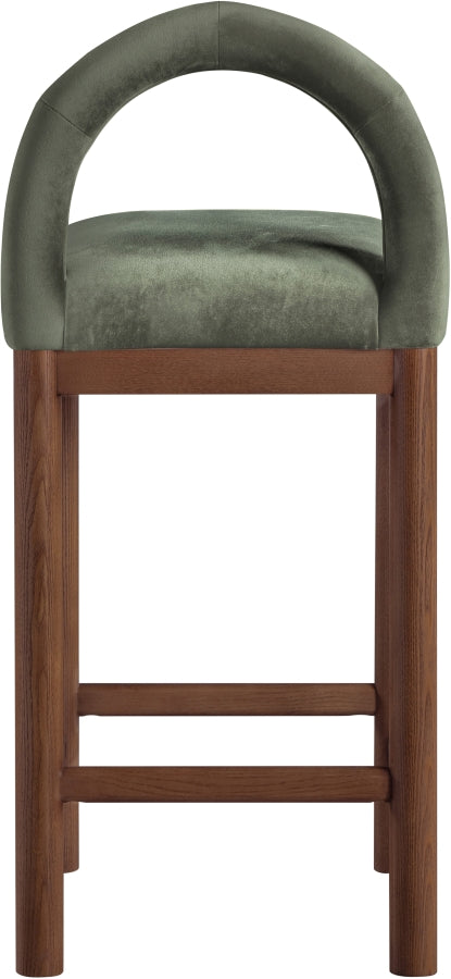 Conrad Velvet Upholstered Counter Stool — 11036-C - Green - 11036Green-C alternate view 4