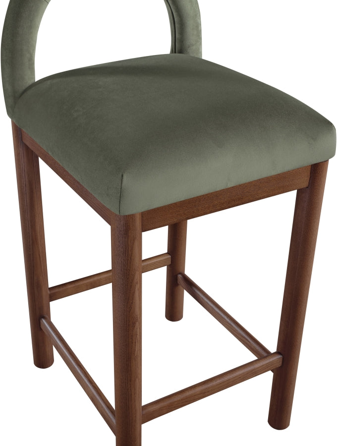 Conrad Velvet Upholstered Counter Stool — 11036-C - Green - 11036Green-C alternate view 6