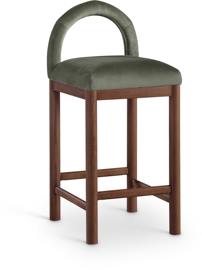Conrad Velvet Upholstered Counter Stool — 11036-C - Green - 11036Green-C