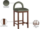 Conrad Velvet Upholstered Counter Stool — 11036-C - Green - 11036Green-C Infographic