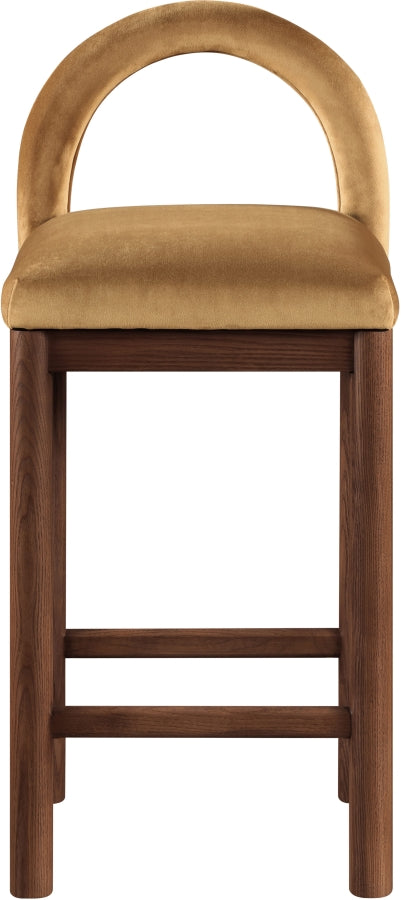 Conrad Velvet Upholstered Counter Stool — 11036-C - Saddle - 11036Saddle-C alternate view 2