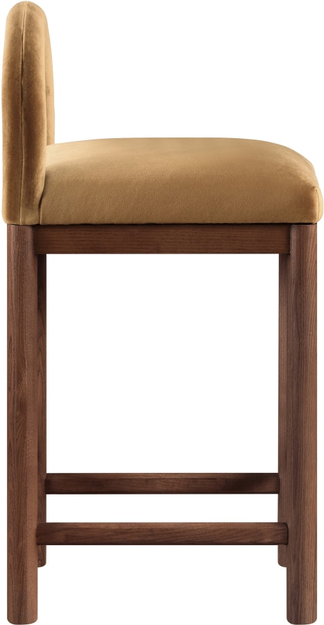 Conrad Velvet Upholstered Counter Stool — 11036-C - Saddle - 11036Saddle-C alternate view 3