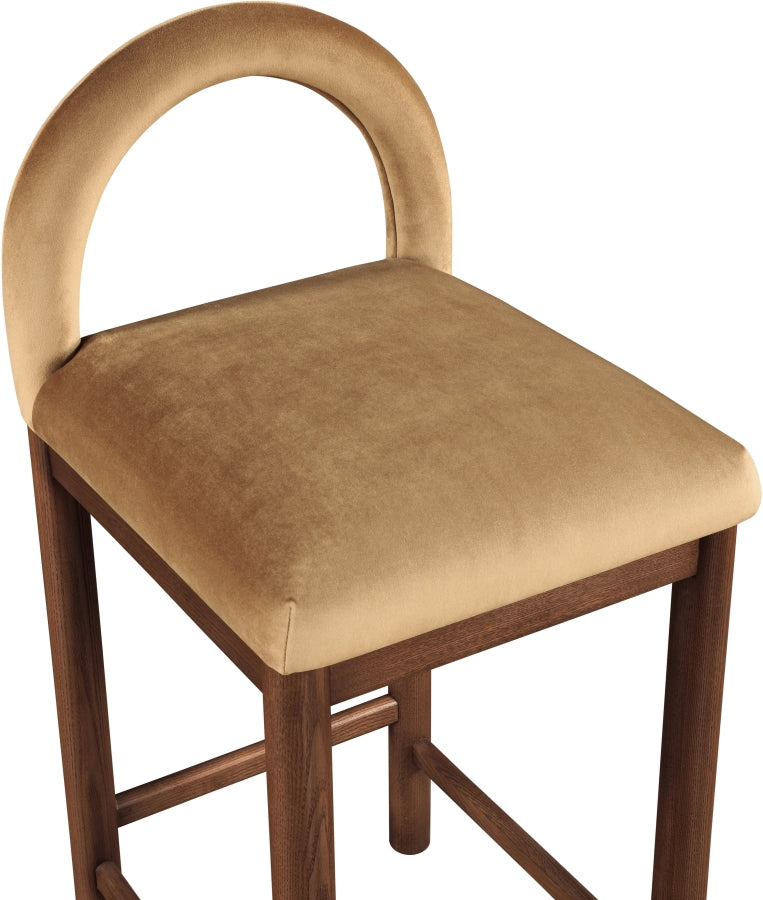 Conrad Velvet Upholstered Counter Stool — 11036-C - Saddle - 11036Saddle-C alternate view 5