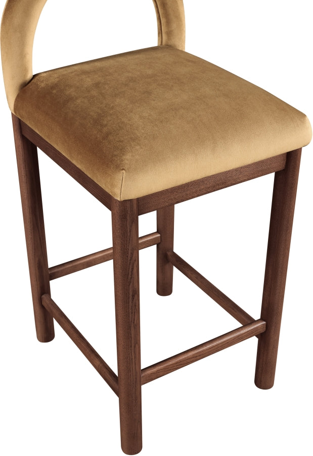 Conrad Velvet Upholstered Counter Stool — 11036-C - Saddle - 11036Saddle-C alternate view 6