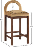 Conrad Velvet Upholstered Counter Stool — 11036-C - Saddle - 11036Saddle-C Dim
