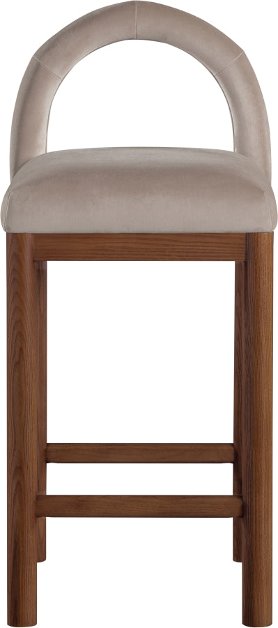 Conrad Velvet Upholstered Counter Stool — 11036-C - Taupe - 11036Taupe-C alternate view 2