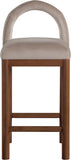 Conrad Velvet Upholstered Counter Stool — 11036-C - Taupe - 11036Taupe-C alternate view 2