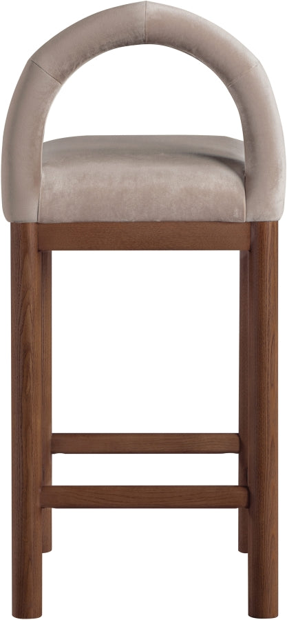 Conrad Velvet Upholstered Counter Stool — 11036-C - Taupe - 11036Taupe-C alternate view 4