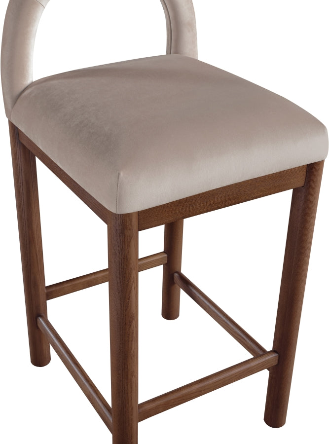 Conrad Velvet Upholstered Counter Stool — 11036-C - Taupe - 11036Taupe-C alternate view 6